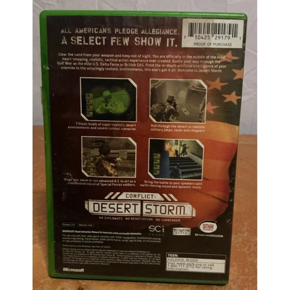 Conflict: Desert Storm (Microsoft Xbox) Complete w/ Manual, Scratched Not Tested